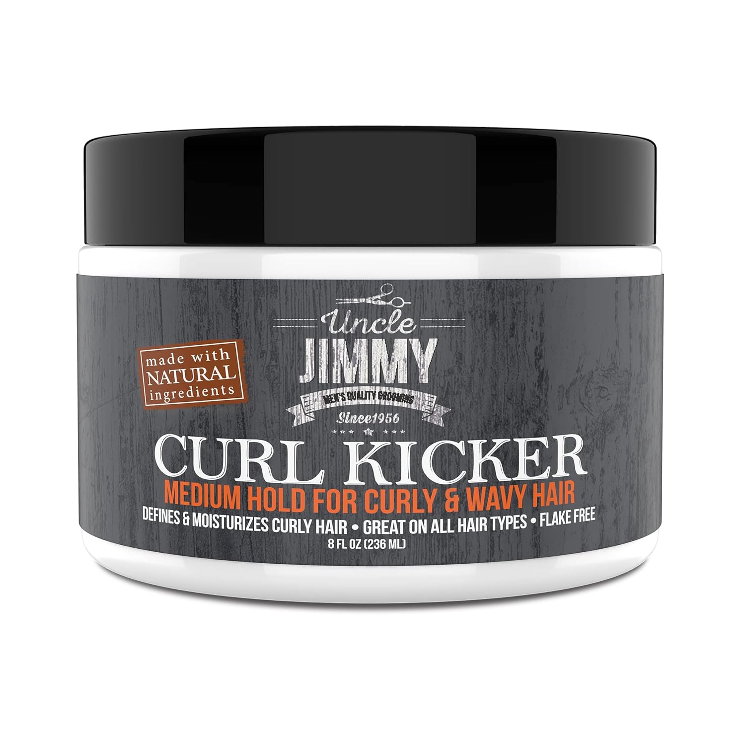 Uncle Jimmy Curl-Kicker Hair Cream for Men - Medium Hold Forming Cream 8oz